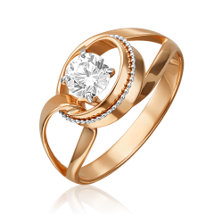 Кольцо из комбинированного золота со Swarovski Zirconia
