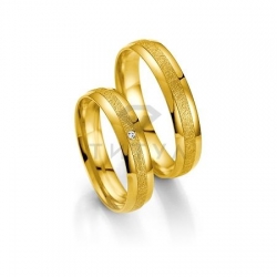 Т-26885 золотые парные обручальные кольца (ширина 4 мм.) (цена за пару)