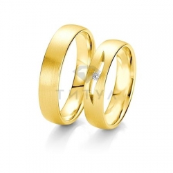 Т-27828 золотые парные обручальные кольца (ширина 5 мм.) (цена за пару)