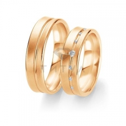 Т-28624 золотые парные обручальные кольца (ширина 6 мм.) (цена за пару)