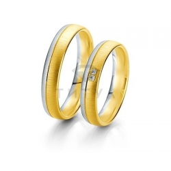Т-27604 золотые парные обручальные кольца (ширина 4 мм.) (цена за пару)