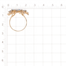Т143018060 золотое кольцо с топазами и фианитами