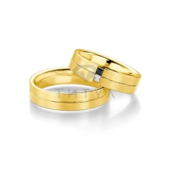 Т-28837 золотые парные обручальные кольца (ширина 5 мм.) (цена за пару)