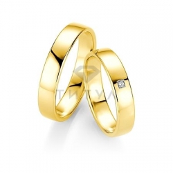 Т-27747 золотые парные обручальные кольца (ширина 4 мм.) (цена за пару)