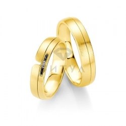 Т-28153 золотые парные обручальные кольца (ширина 5 мм.) (цена за пару)