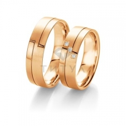 Т-28525 золотые парные обручальные кольца (ширина 6 мм.) (цена за пару)