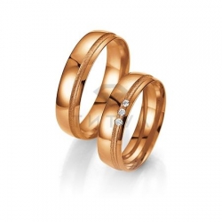 Т-27178 золотые парные обручальные кольца (ширина 5 мм.) (цена за пару)