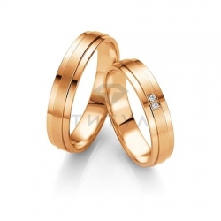 Т-27108 золотые парные обручальные кольца (ширина 4 мм.) (цена за пару)