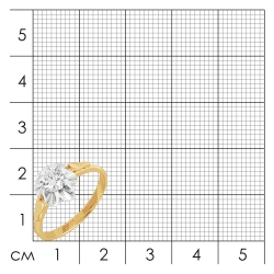 Кольцо из комбинированного золота с бриллиантом