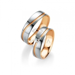 Т-28151 золотые парные обручальные кольца (ширина 6 мм.) (цена за пару)