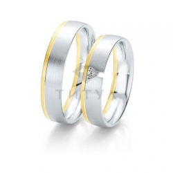 Т-27993 золотые парные обручальные кольца (ширина 5 мм.) (цена за пару)