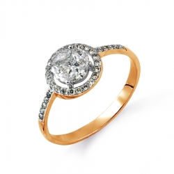 Т141014565 золотое кольцо с бриллиантами