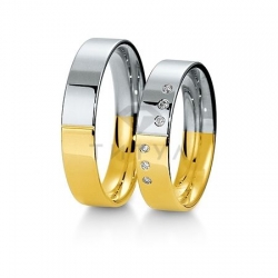 Т-28135 золотые парные обручальные кольца (ширина 5 мм.) (цена за пару)