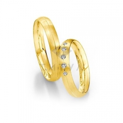 Т-27346 золотые парные обручальные кольца (ширина 4 мм.) (цена за пару)