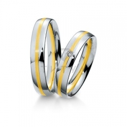 Т-28108 золотые парные обручальные кольца (ширина 4 мм.) (цена за пару)
