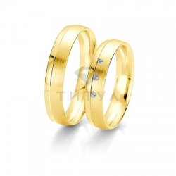 Т-27568 золотые парные обручальные кольца (ширина 4 мм.) (цена за пару)