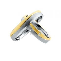 Т-27333 золотые парные обручальные кольца (ширина 4 мм.) (цена за пару)