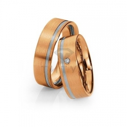 Т-28716 золотые парные обручальные кольца (ширина 6 мм.) (цена за пару)