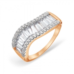 Т142017998 золотое кольцо с swarovski zirconia