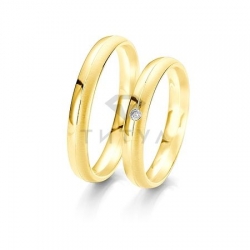 Т-26932 золотые парные обручальные кольца (ширина 3 мм.) (цена за пару)