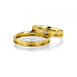Т-26827 золотые парные обручальные кольца (ширина 3 мм.) (цена за пару)