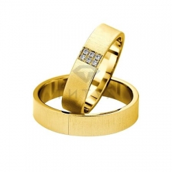 Т-27799 золотые парные обручальные кольца (ширина 5 мм.) (цена за пару)