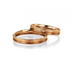 Т-26827 золотые парные обручальные кольца (ширина 3 мм.) (цена за пару)