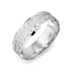 Т302619086 обручальное кольцо из белого золота с фианитами
