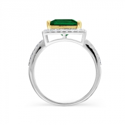 Т392017869 кольцо из комбинированного золота с изумрудом гт и фианитами