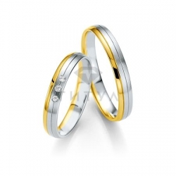 Т-26814 золотые парные обручальные кольца (ширина 3 мм.) (цена за пару)