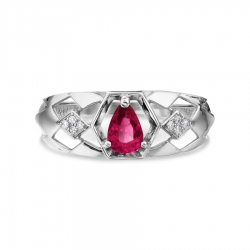 Т301018449 кольцо из белого золота с рубином и бриллиантом