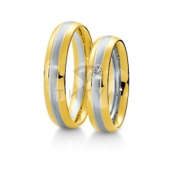 Т-28070 золотые парные обручальные кольца (ширина 5 мм.) (цена за пару)