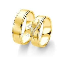 Т-28508 золотые парные обручальные кольца (ширина 6 мм.) (цена за пару)