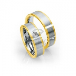 Т-28903 золотые парные обручальные кольца (ширина 6 мм.) (цена за пару)