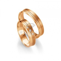 Т-27146 золотые парные обручальные кольца (ширина 5 мм.) (цена за пару)