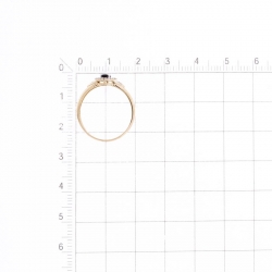 Т146618598 золотое кольцо с сапфиром и бриллиантом