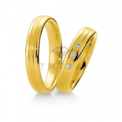 Т-28232 золотые парные обручальные кольца (ширина 4 мм.) (цена за пару)