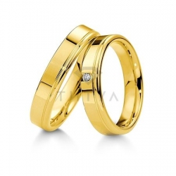 Т-28278 золотые парные обручальные кольца (ширина 4 мм.) (цена за пару)