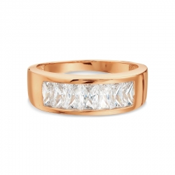 Т102017999 золотое кольцо с swarovski zirconia