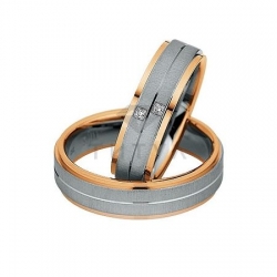 Т-28562 золотые парные обручальные кольца (ширина 6 мм.) (цена за пару)