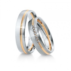 Т-28668 золотые парные обручальные кольца (ширина 5 мм.) (цена за пару)