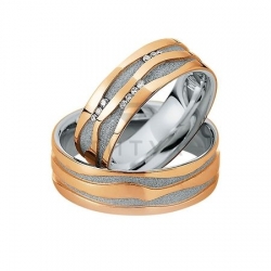 Т-28739 золотые парные обручальные кольца (ширина 7 мм.) (цена за пару)
