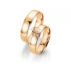 Т-27341 золотые парные обручальные кольца (ширина 5 мм.) (цена за пару)