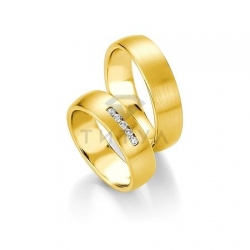 Т-28930 золотые парные обручальные кольца (ширина 6 мм.) (цена за пару)