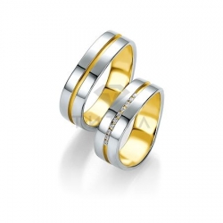 Т-28864 золотые парные обручальные кольца (ширина 8 мм.) (цена за пару)