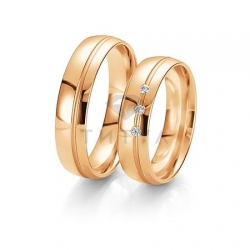 Т-27968 золотые парные обручальные кольца (ширина 5 мм.) (цена за пару)