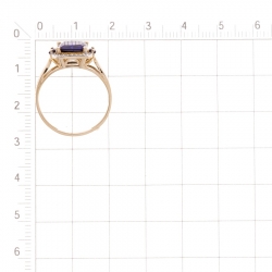 Т146017937 золотое кольцо с бриллиантами, сапфирами