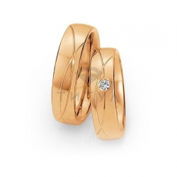Т-28669 золотые парные обручальные кольца (ширина 6 мм.) (цена за пару)