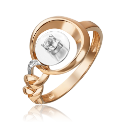 Кольцо из комбинированного золота с топазом