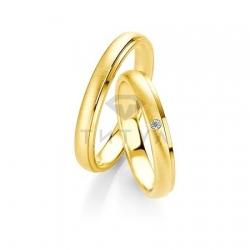 Т-27752 золотые парные обручальные кольца (ширина 3 мм.) (цена за пару)